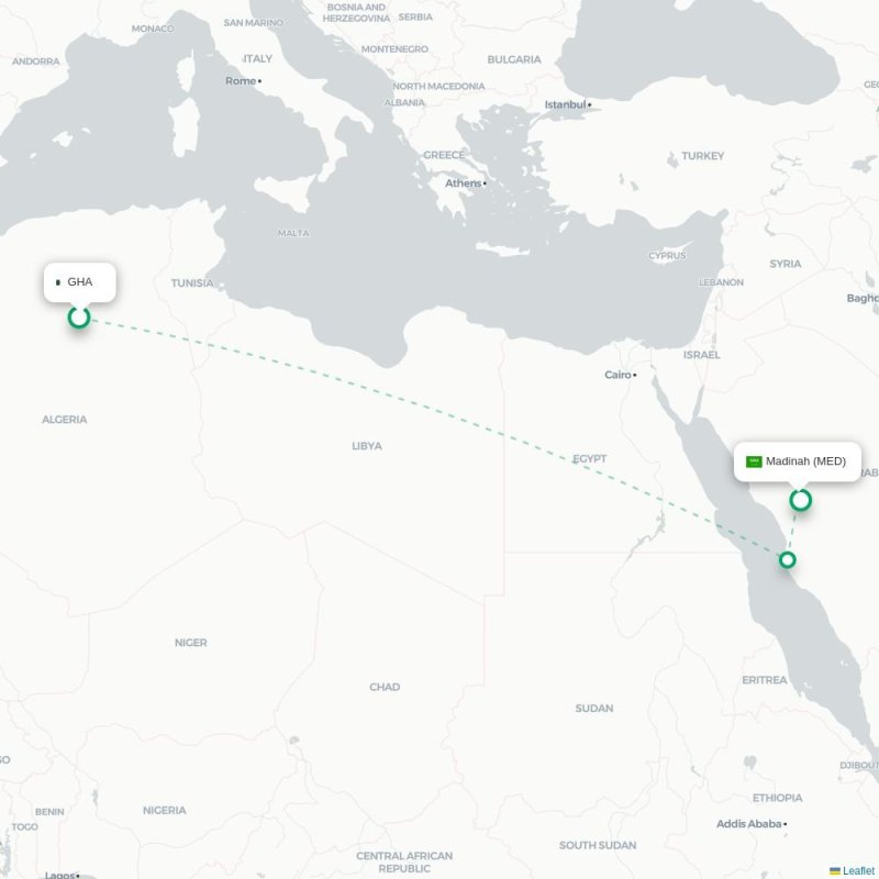 GHA - MED route map