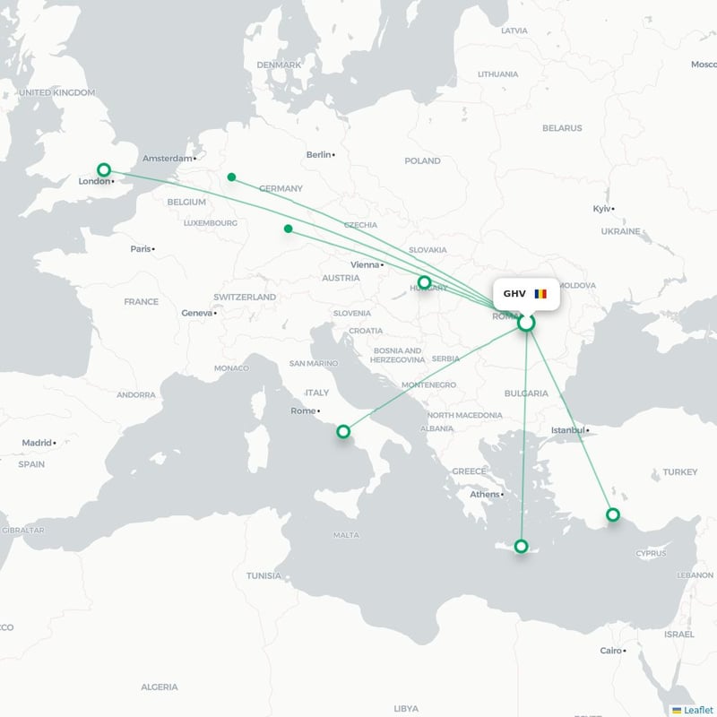 Route map Brasov  GHV airport