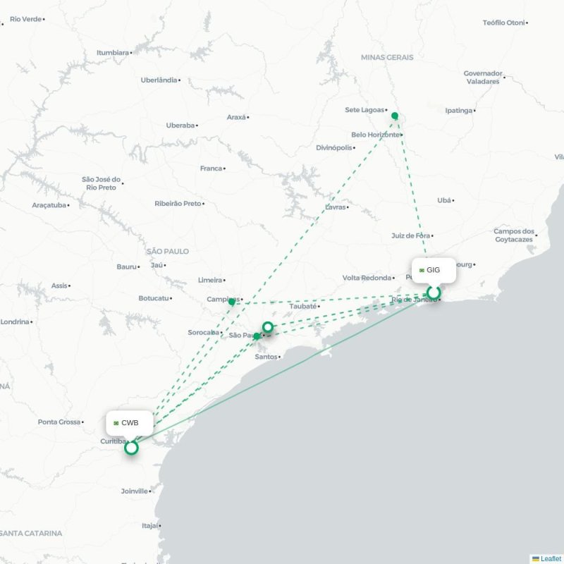 GIG - CWB route map