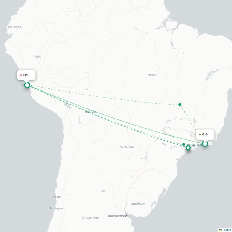 GIG - LIM route map