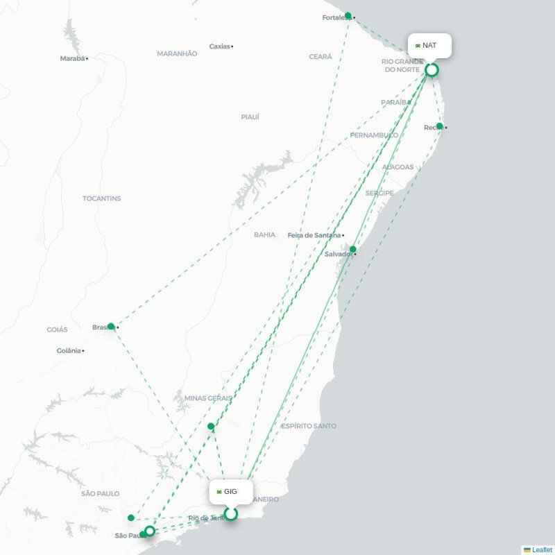 GIG - NAT route map