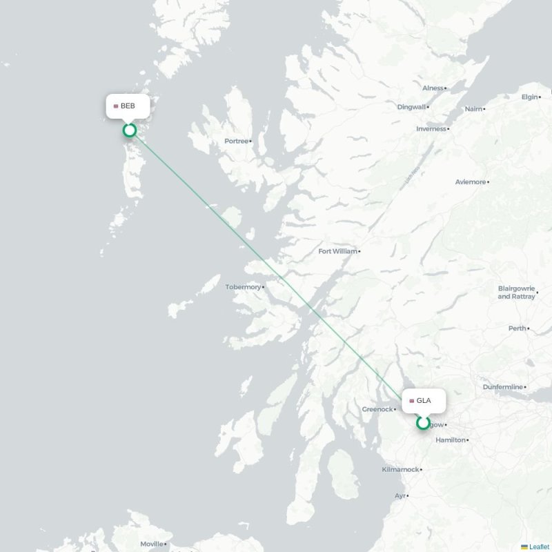 GLA - BEB route map