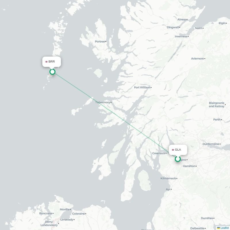 GLA - BRR route map