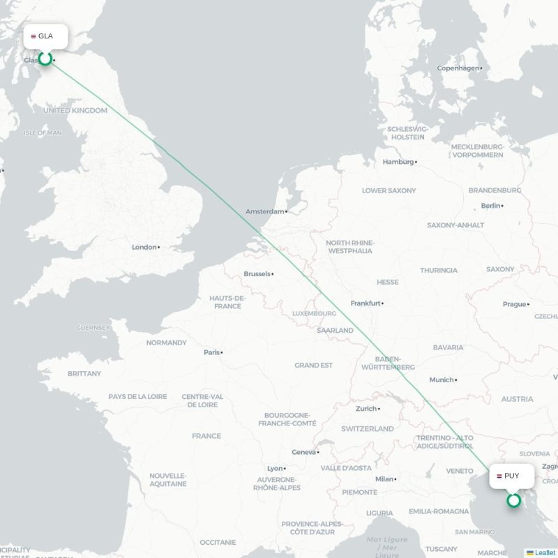 GLA - PUY route map