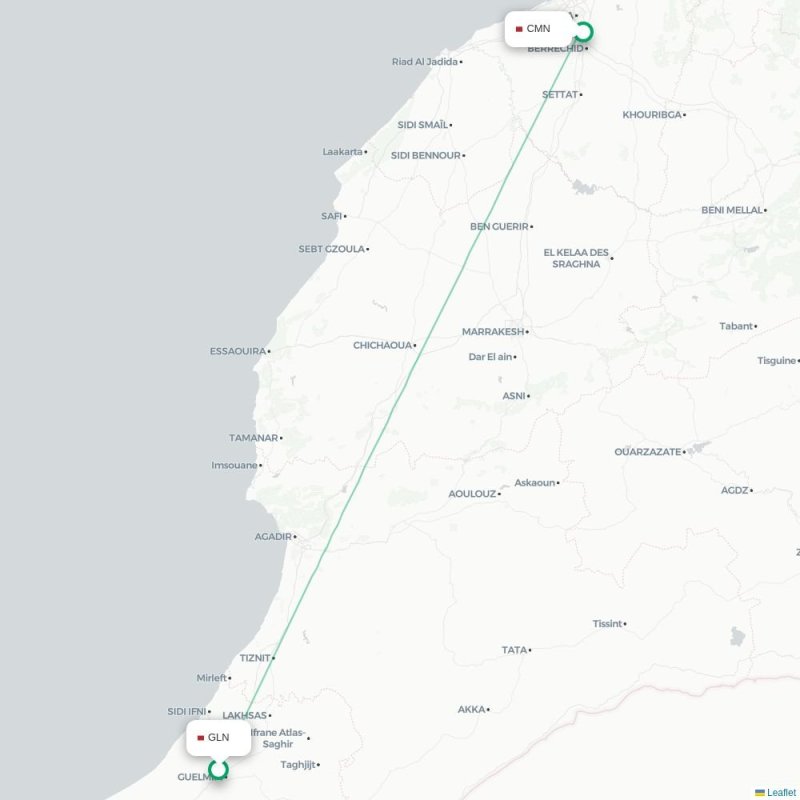 GLN - CMN route map