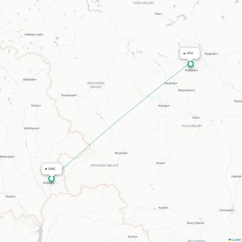 GME - VKO route map
