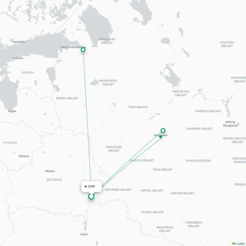 GME - SVO route map