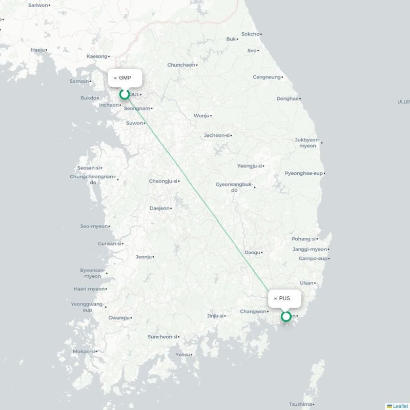 GMP - PUS route map