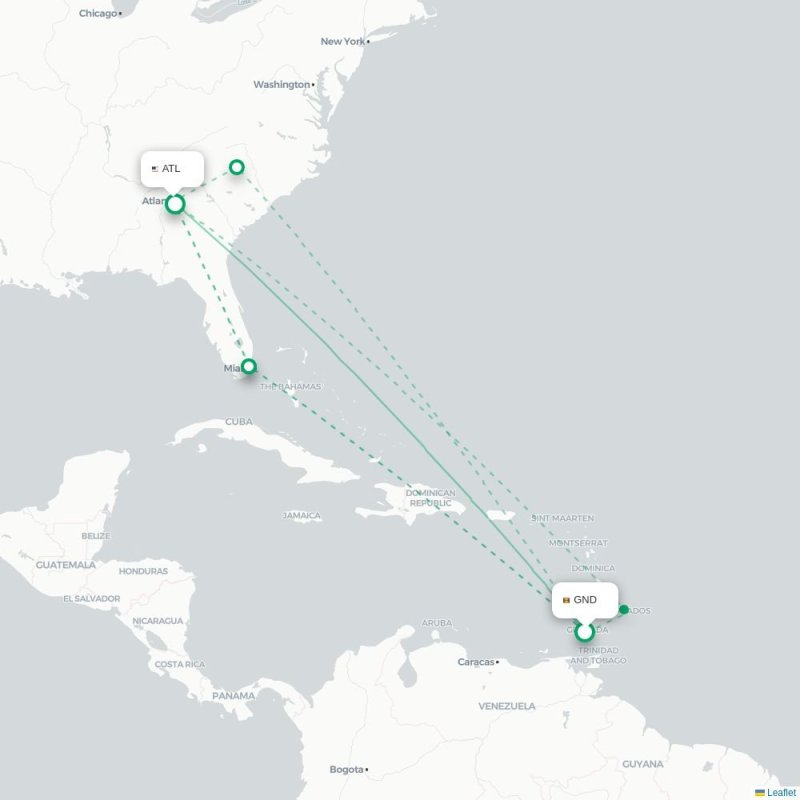 GND - ATL route map