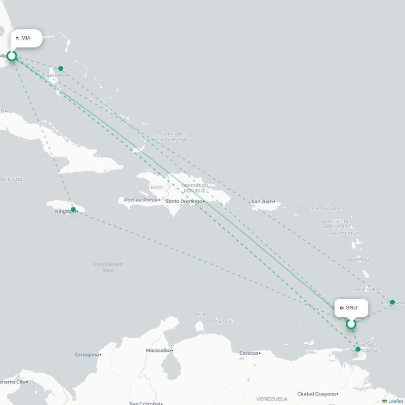 GND - MIA route map