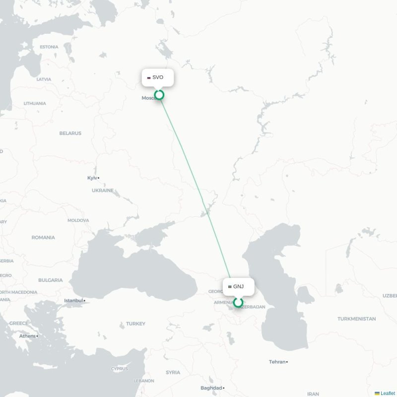 GNJ - SVO route map