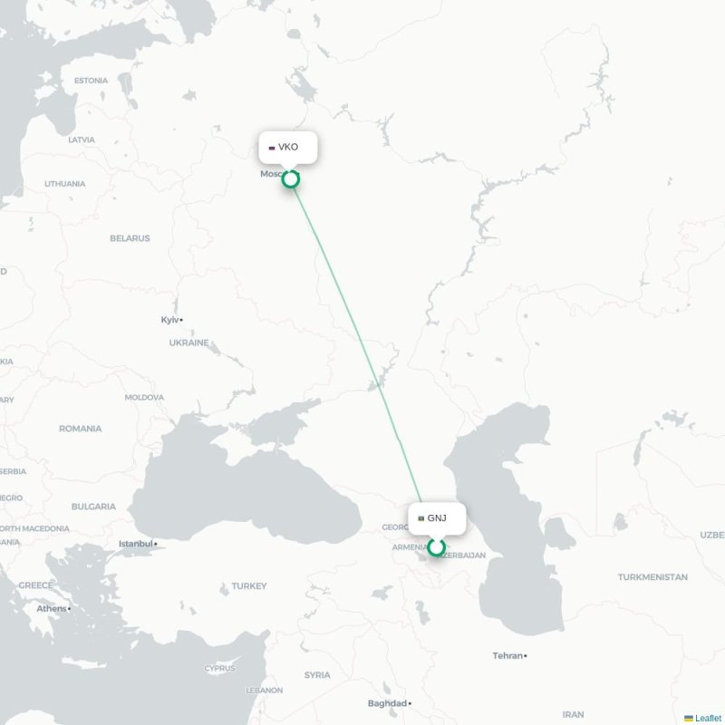 GNJ - VKO route map