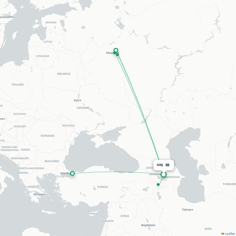 Route map Gyandzha  GNJ 