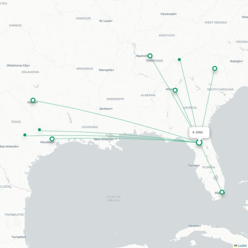 GNV - TYS route map
