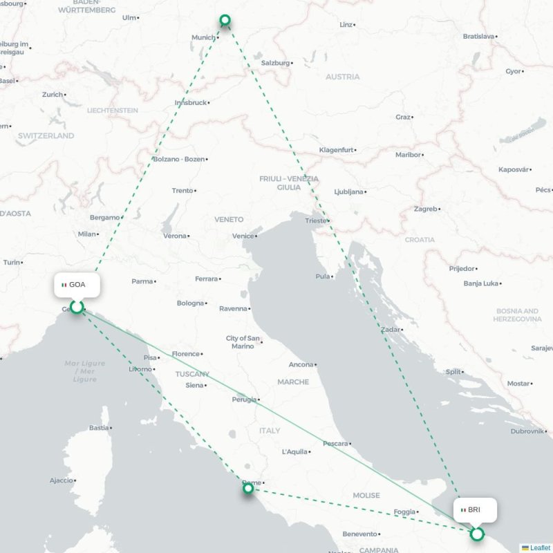 GOA - BRI route map