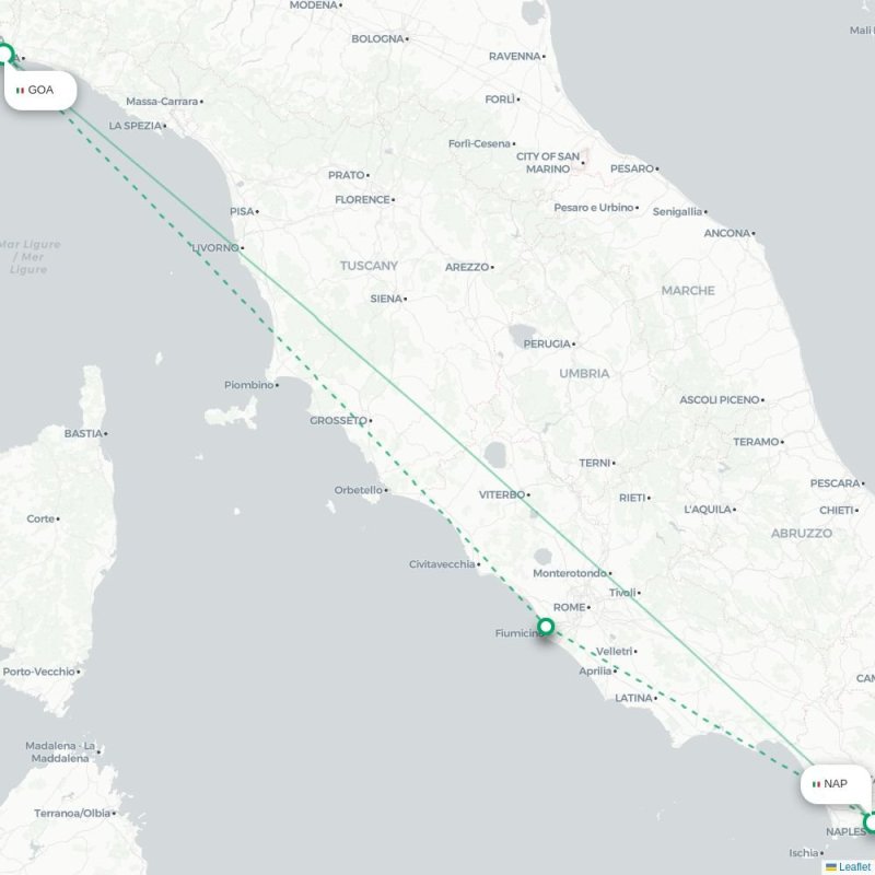 GOA - NAP route map