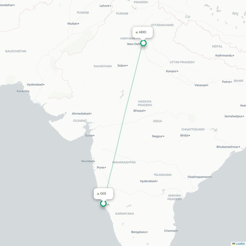 GOI - HDO route map