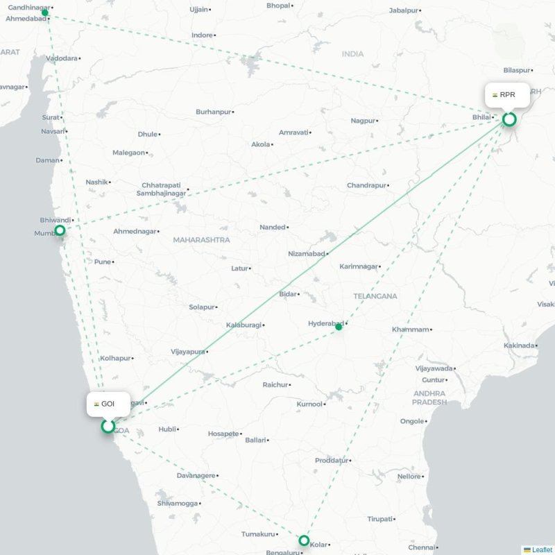 GOI - RPR route map