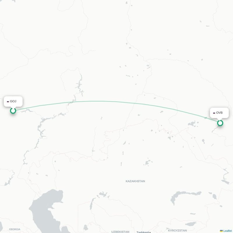 GOJ - OVB route map