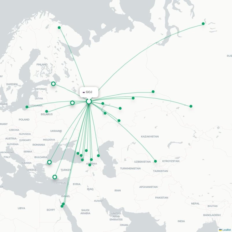 GOJ - AYT route map