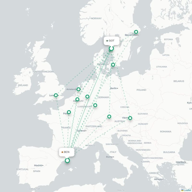 GOT - BCN route map
