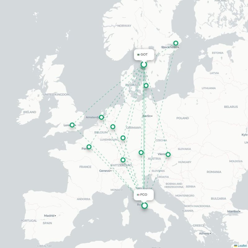 GOT - FCO route map