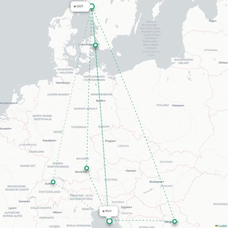 GOT - PUY route map