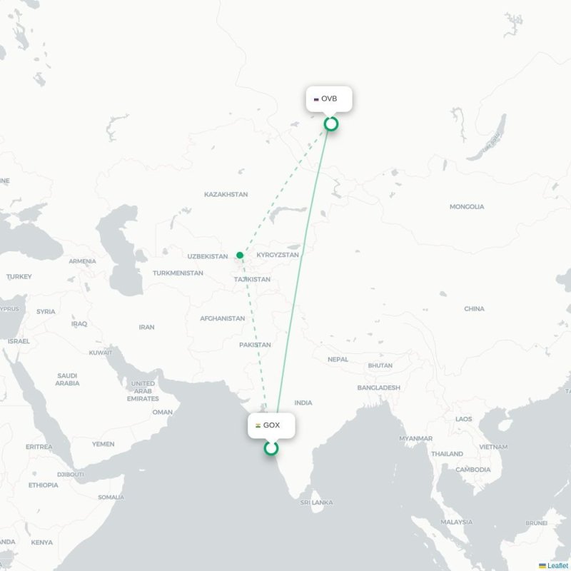 GOX - OVB route map