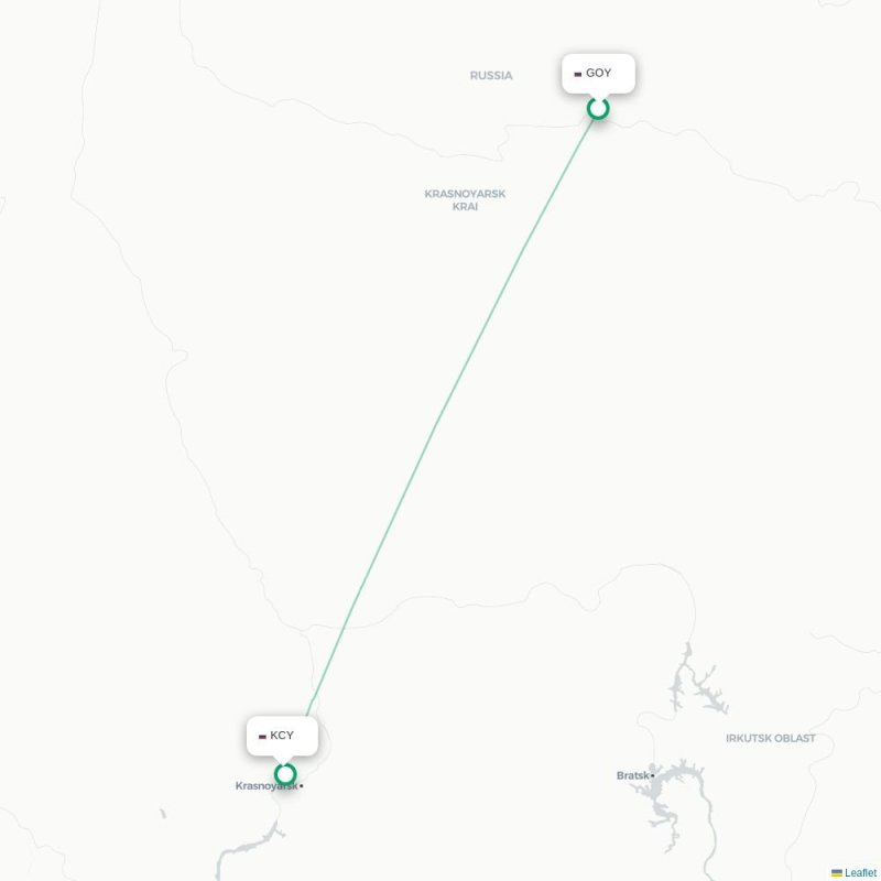 GOY - KCY route map