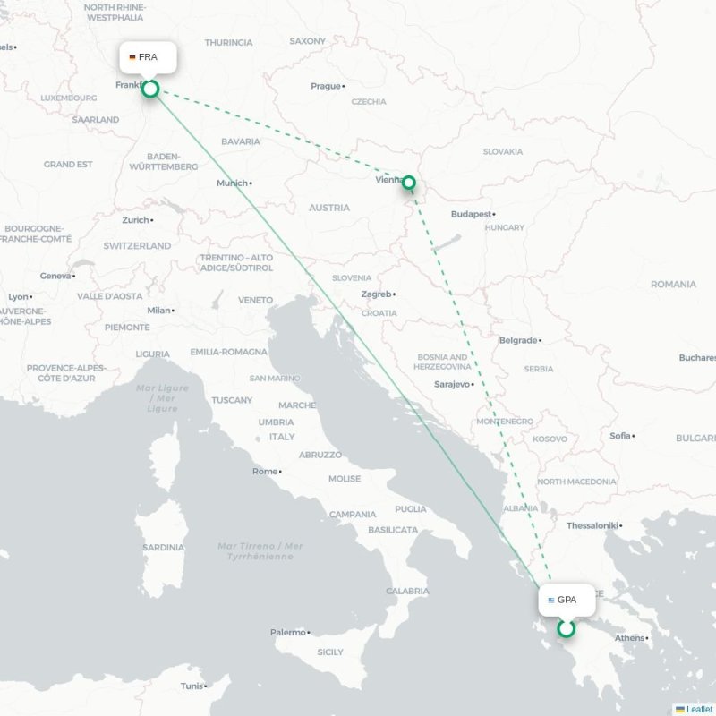 GPA - FRA route map