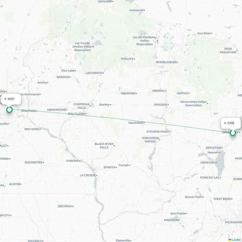 GRB - MSP route map