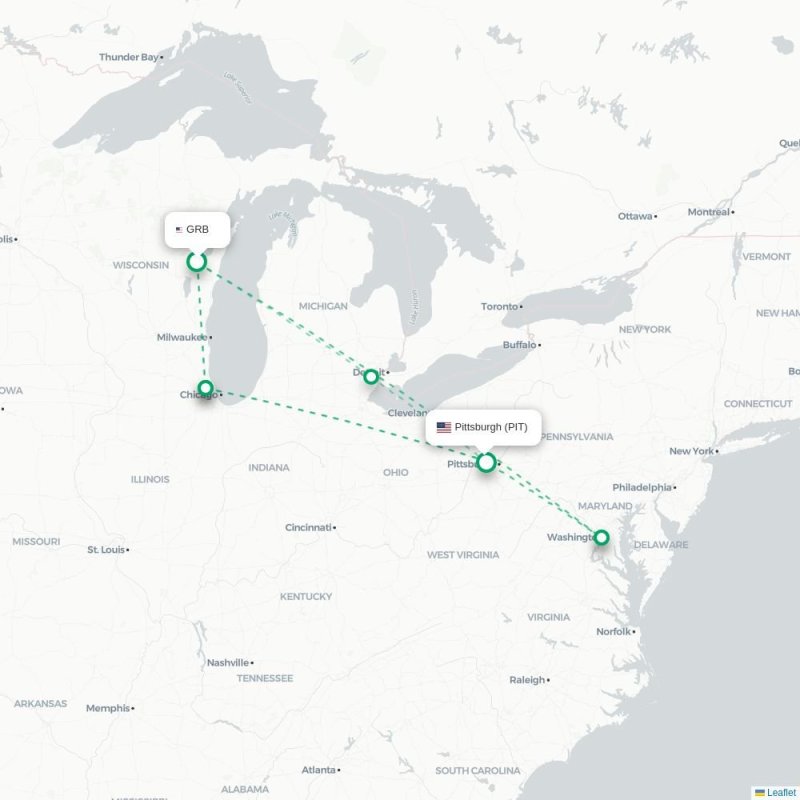 GRB - PIT route map