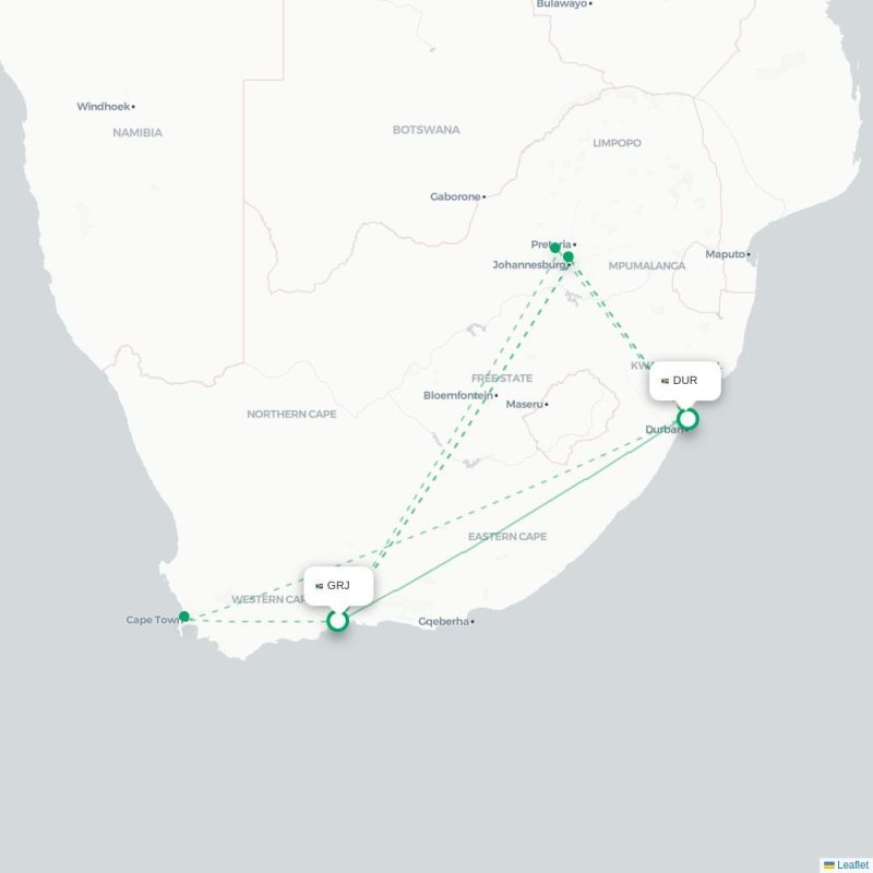 GRJ - DUR route map