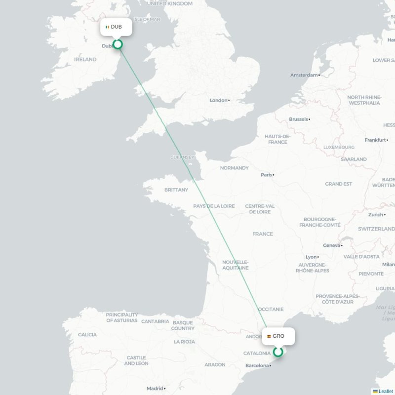 GRO - DUB route map
