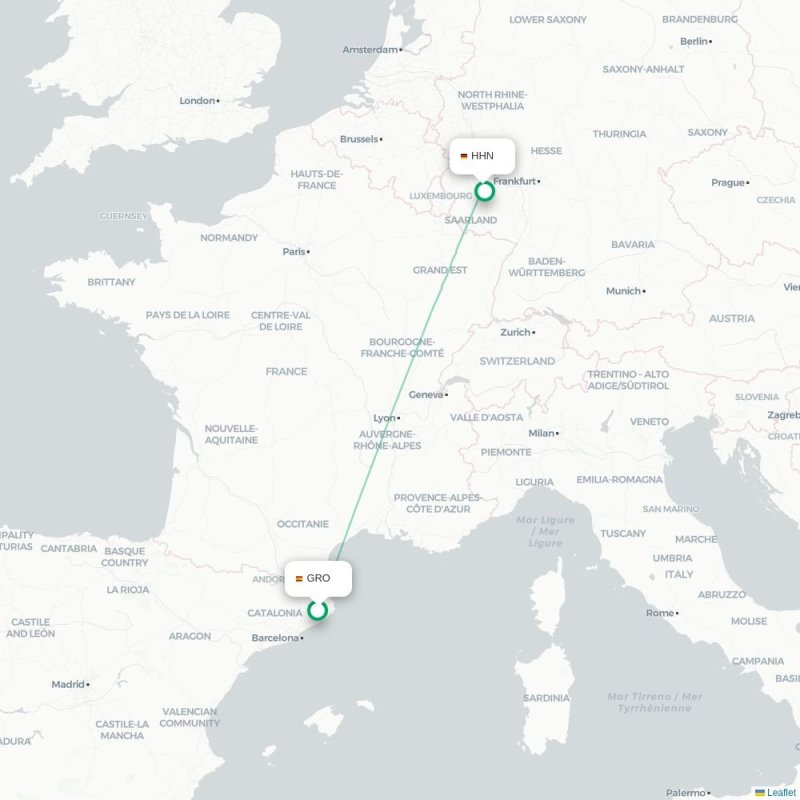 GRO - HHN route map