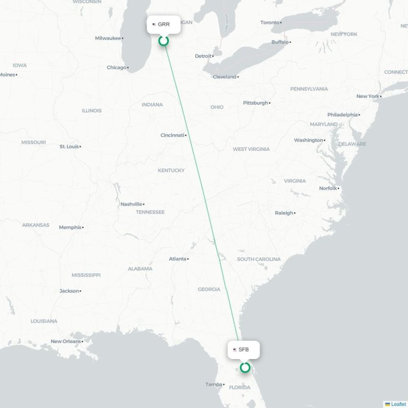 GRR - SFB route map