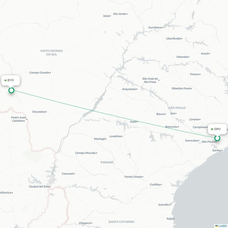 GRU - BYO route map