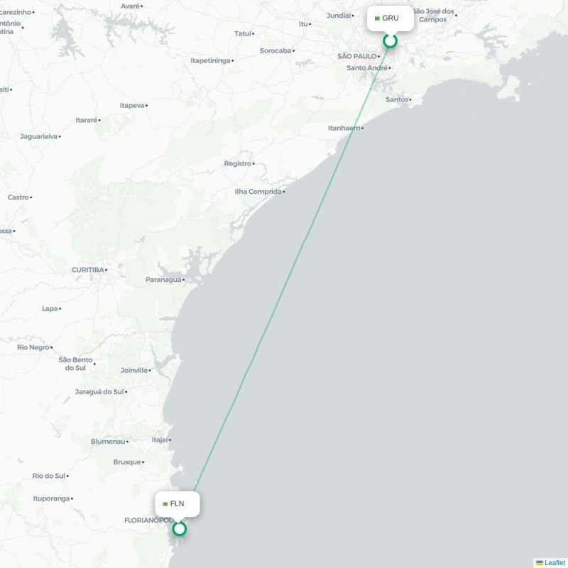 GRU - FLN route map