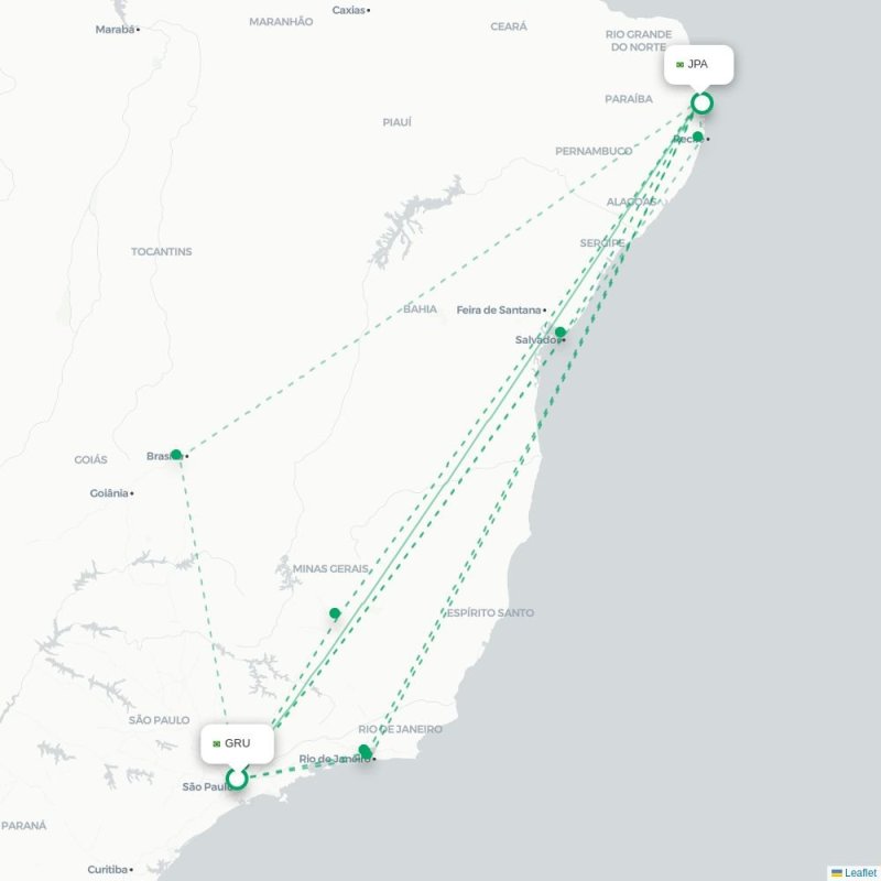 GRU - JPA route map