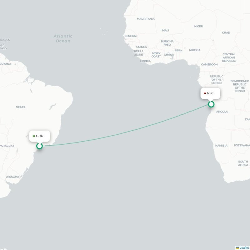 GRU - NBJ route map