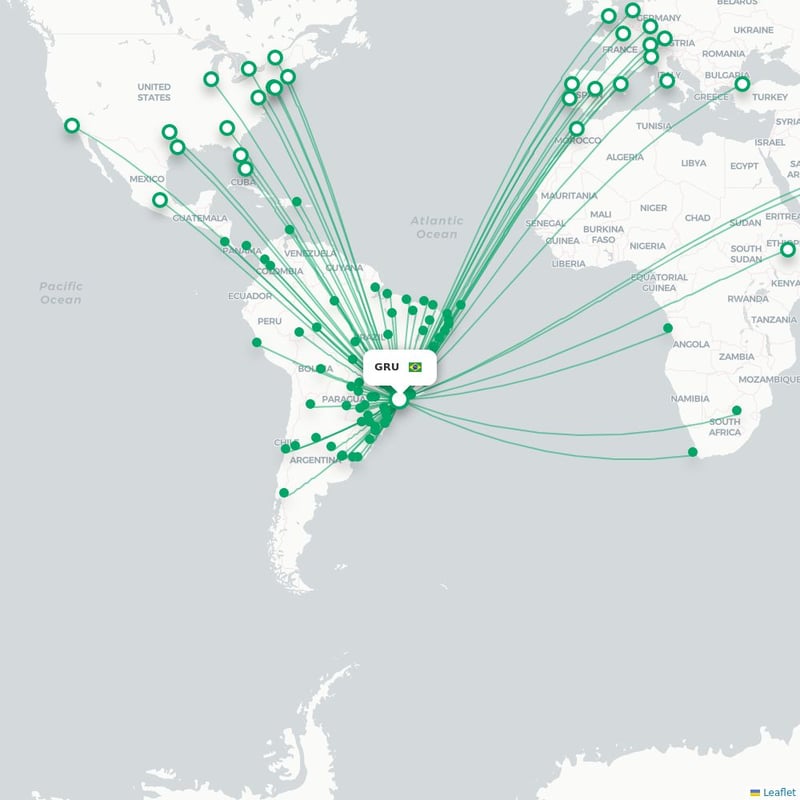 Route map Sao Paulo  GRU 