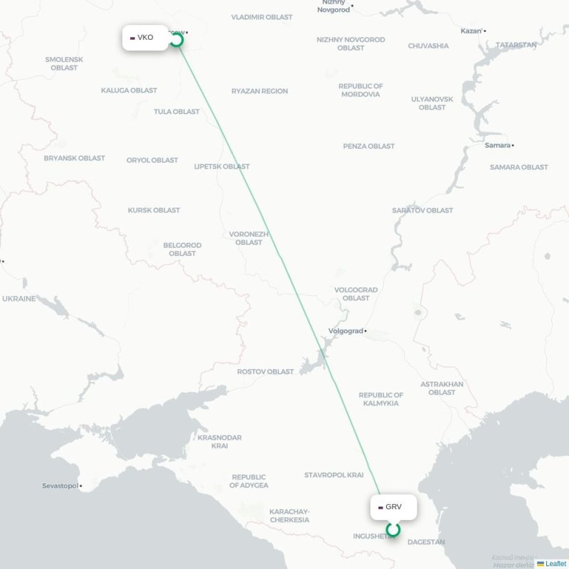 GRV - VKO route map