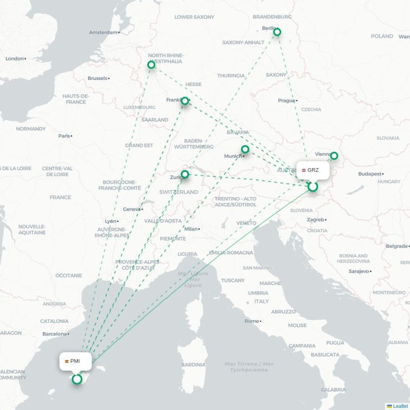 GRZ - PMI route map