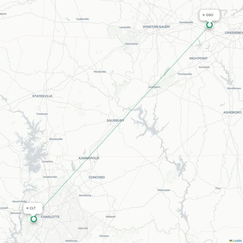 GSP - CLT route map