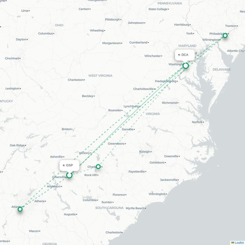 GSP - DCA route map