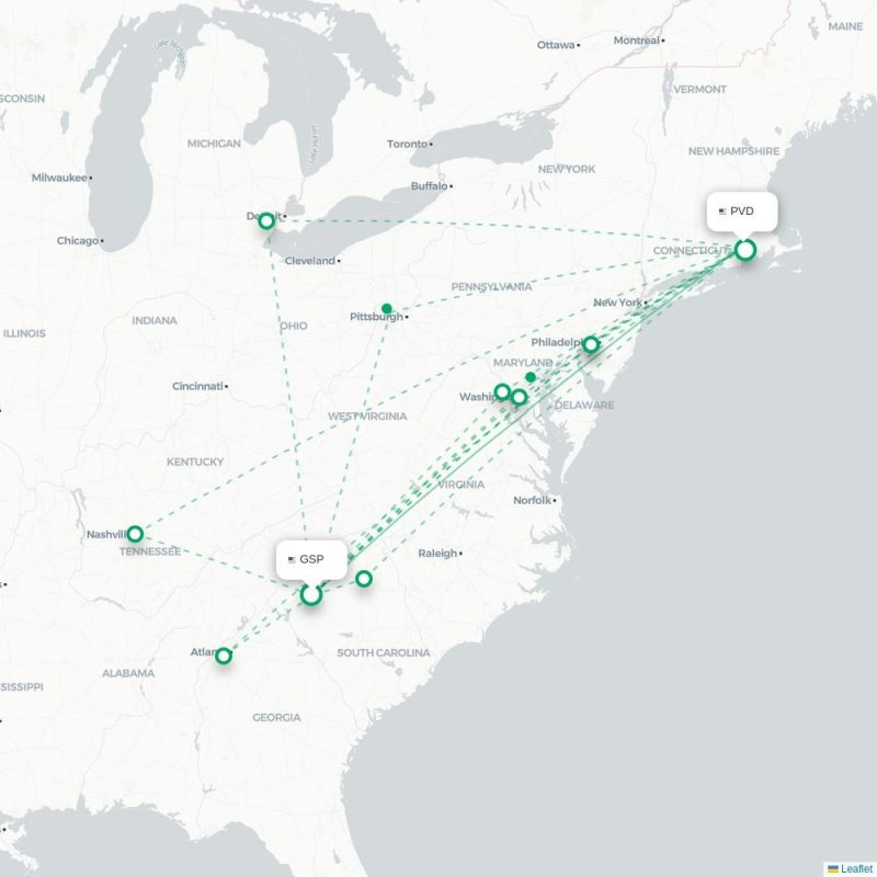 GSP - PVD route map