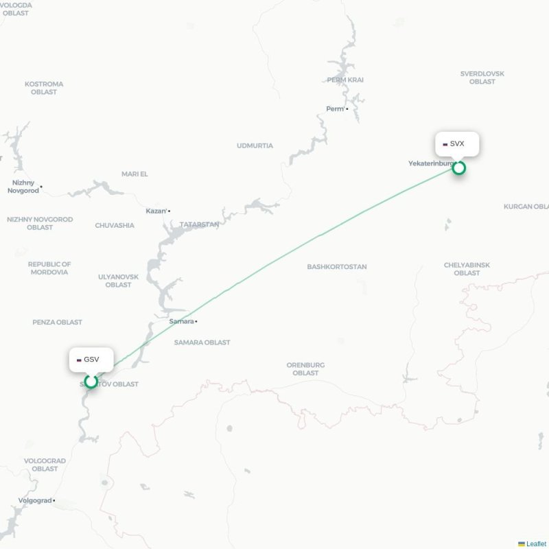 GSV - SVX route map
