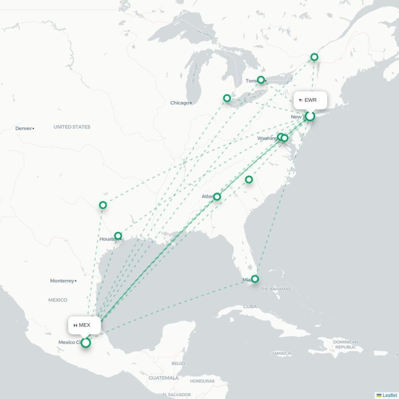 GUA - MEX route map