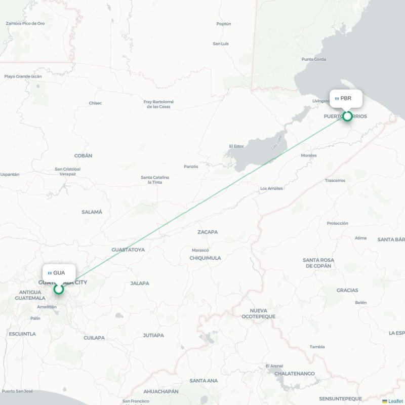 GUA - PBR route map