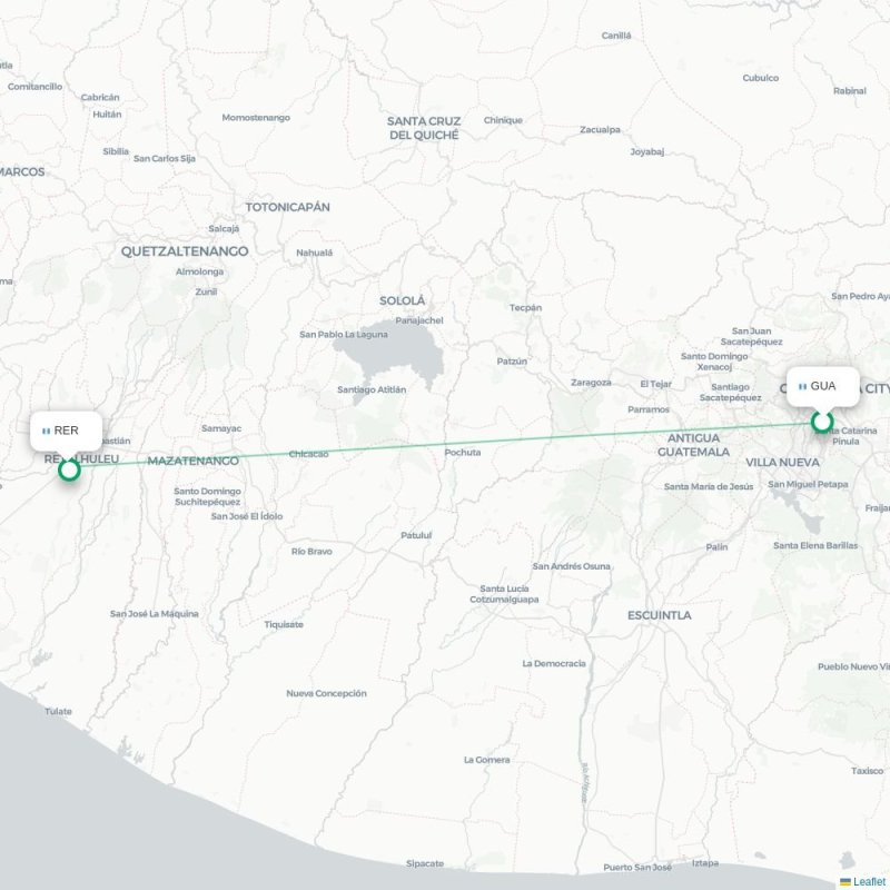 GUA - RER route map